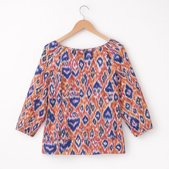 CHICO'S Tribal Rendition 3/4 Sleeve Top - Size XL - Picture 2 of 6